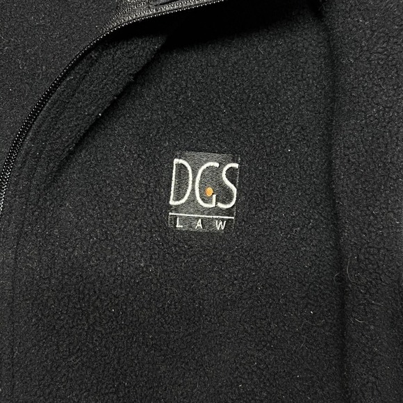 Patagonia Vest Mens XL Black Fleece Full Zip Pockets DGS Law Logo Hiking - Picture 3 of 9